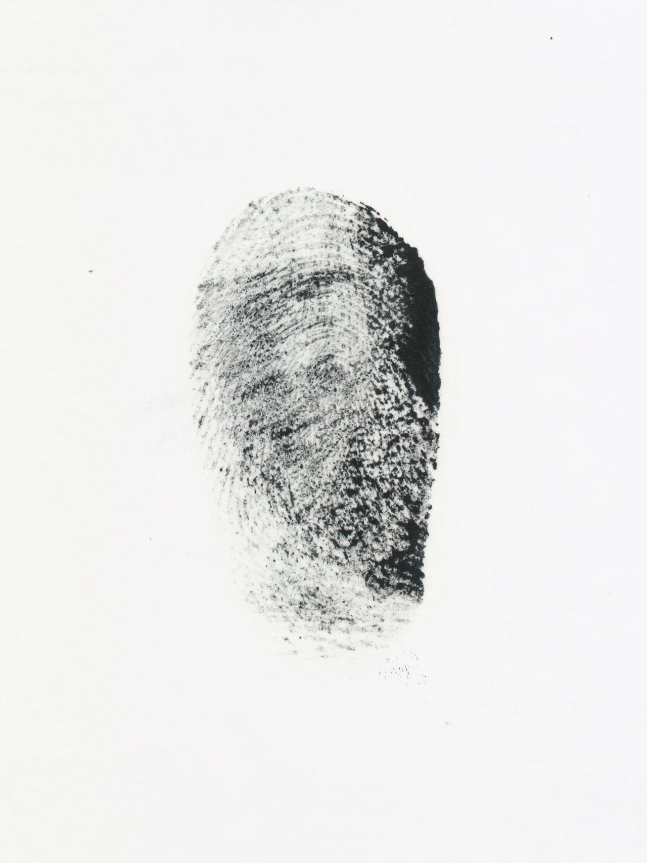 Canon, 2026, by in vivo. Detail: a single inked fingerprint.