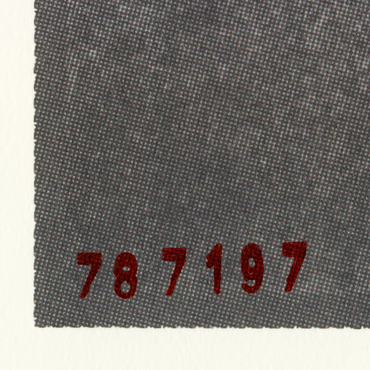 Descartes, Kruger, 2025, by in vivo. Detail: cypher 787197 stamped in red at the corner.