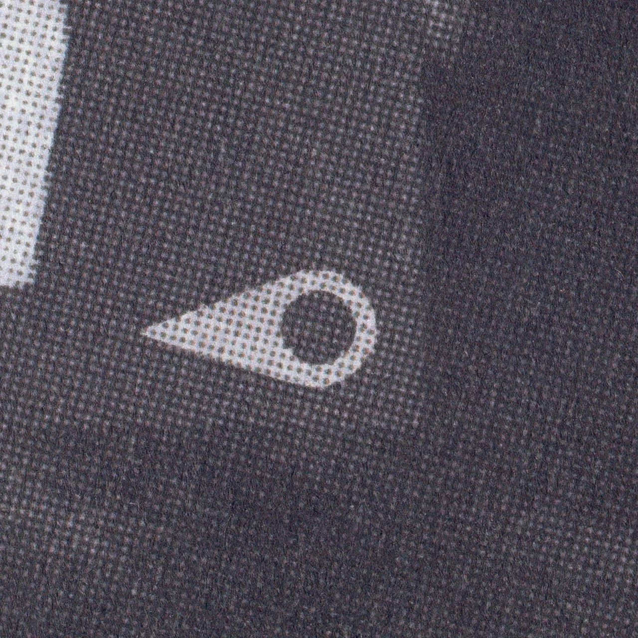 Descartes, Kruger, 2025, by in vivo. Detail: the in vivo eye mark in halftone.